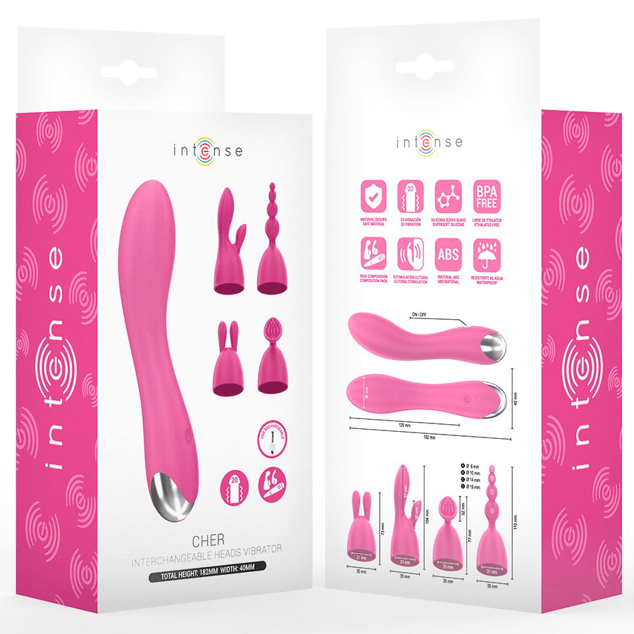 INTENSE - CHER VIBRATOR WITH 20 PATTERNS AND INTERCHANGEABLE HEADS thumb 4