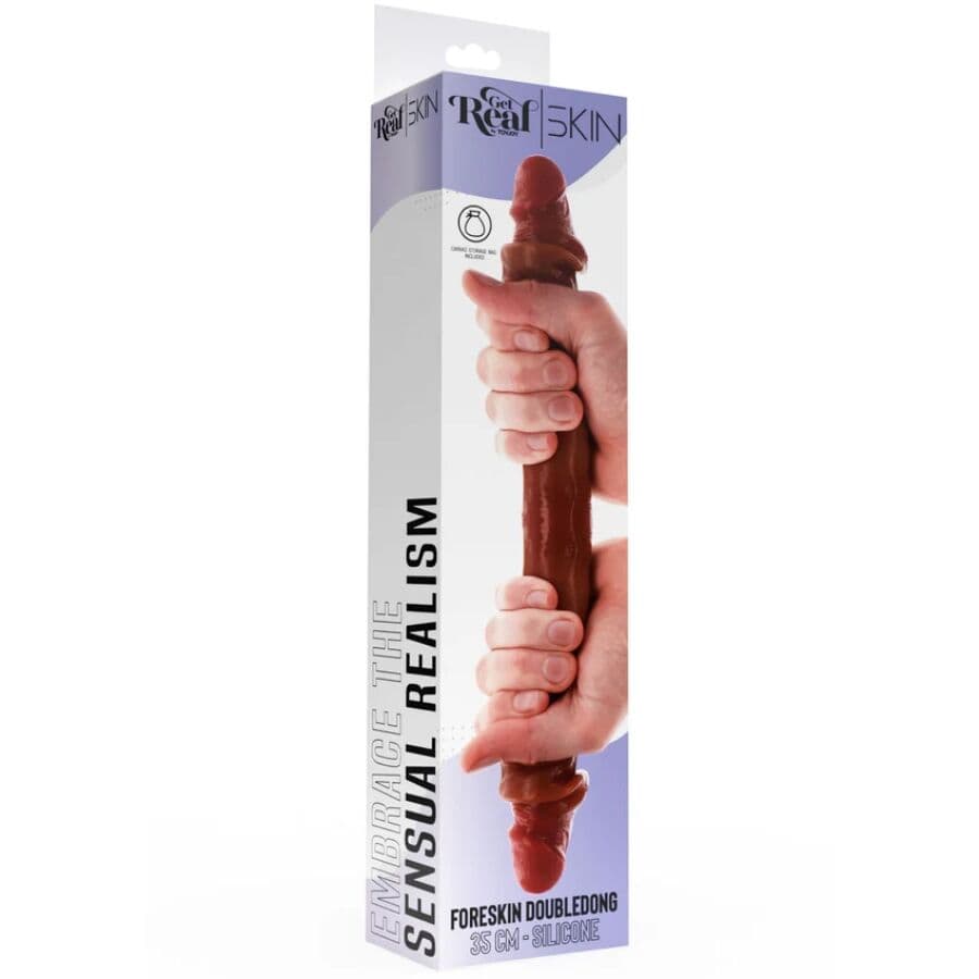 GET REAL - DOUBLE-ENDED SILICONE DILDO CARAMEL 35 CM thumb 4