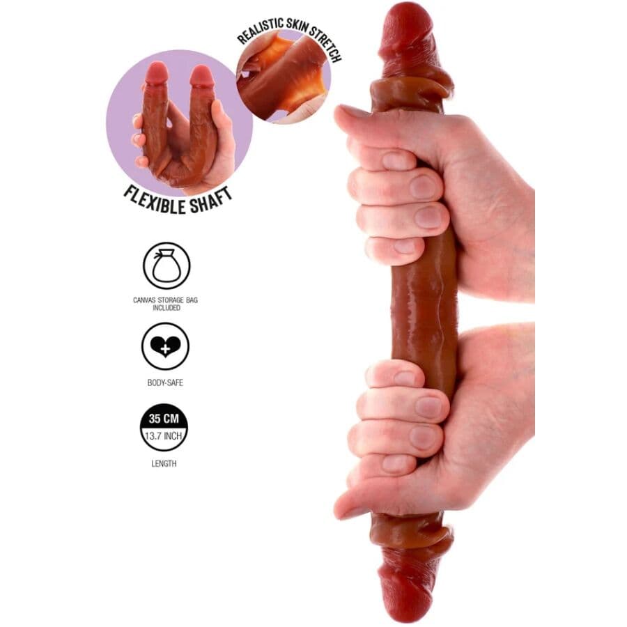 GET REAL - DOUBLE-ENDED SILICONE DILDO CARAMEL 35 CM thumb 2