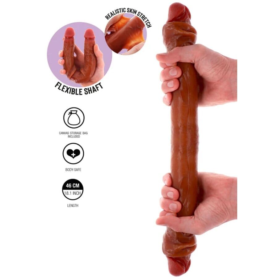 GET REAL - DOUBLE-ENDED SILICONE DILDO CARAMEL 46 CM thumb 2