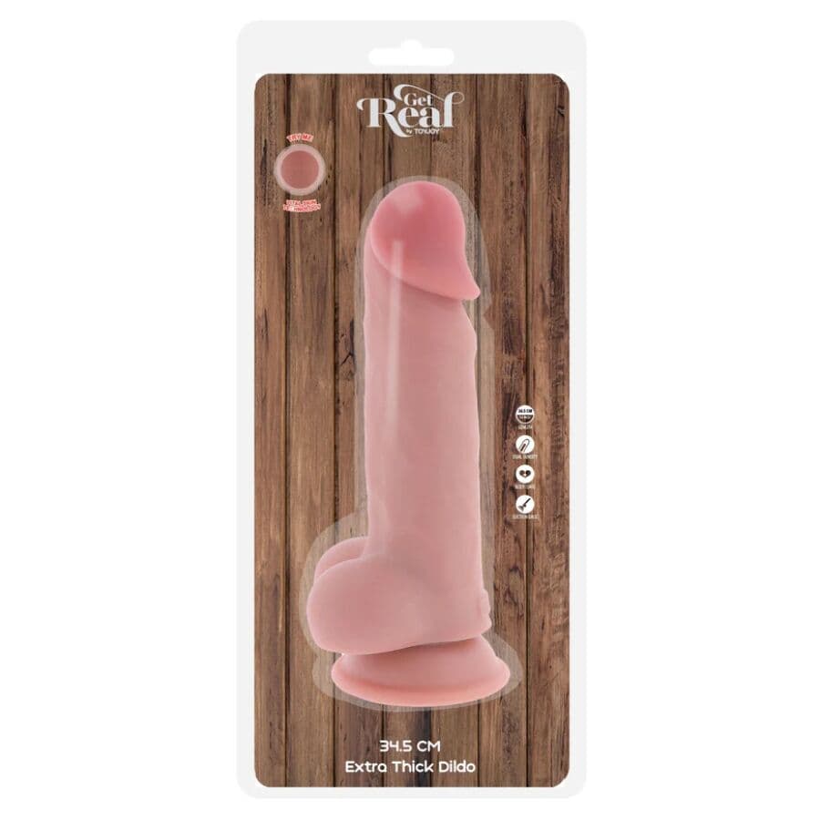 GET REAL - DELUXE REALISTIC PENIS WITH TESTICLES EXTRA THICK 34.5 CM thumb 5