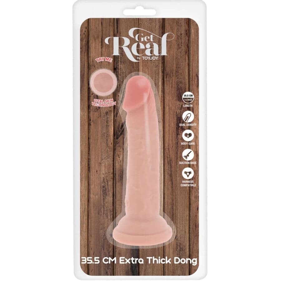GET REAL - DELUXE THICK DOUBLE-DENSITY TPE DONG 35.5 CM thumb 5