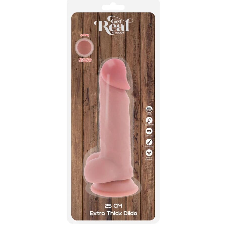 GET REAL - DELUXE REALISTIC PENIS WITH TESTICLES EXTRA THICK 25 CM thumb 5