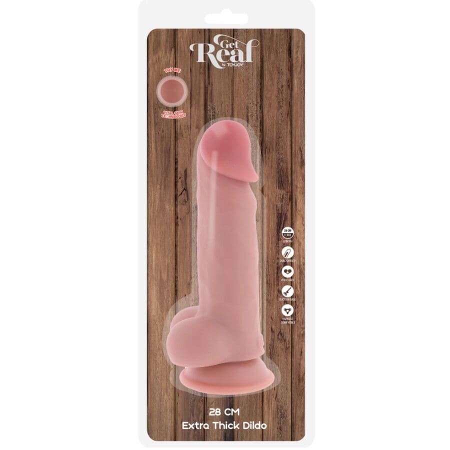 GET REAL - DELUXE REALISTIC PENIS WITH TESTICLES EXTRA THICK 28 CM thumb 5
