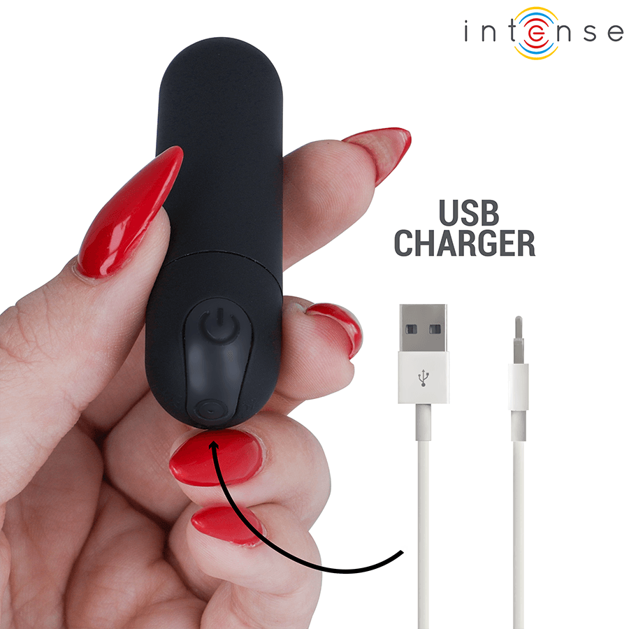 INTENSE - KAREN MINI RECHARGEABLE VIBRATING BULLET BLACK thumb 5