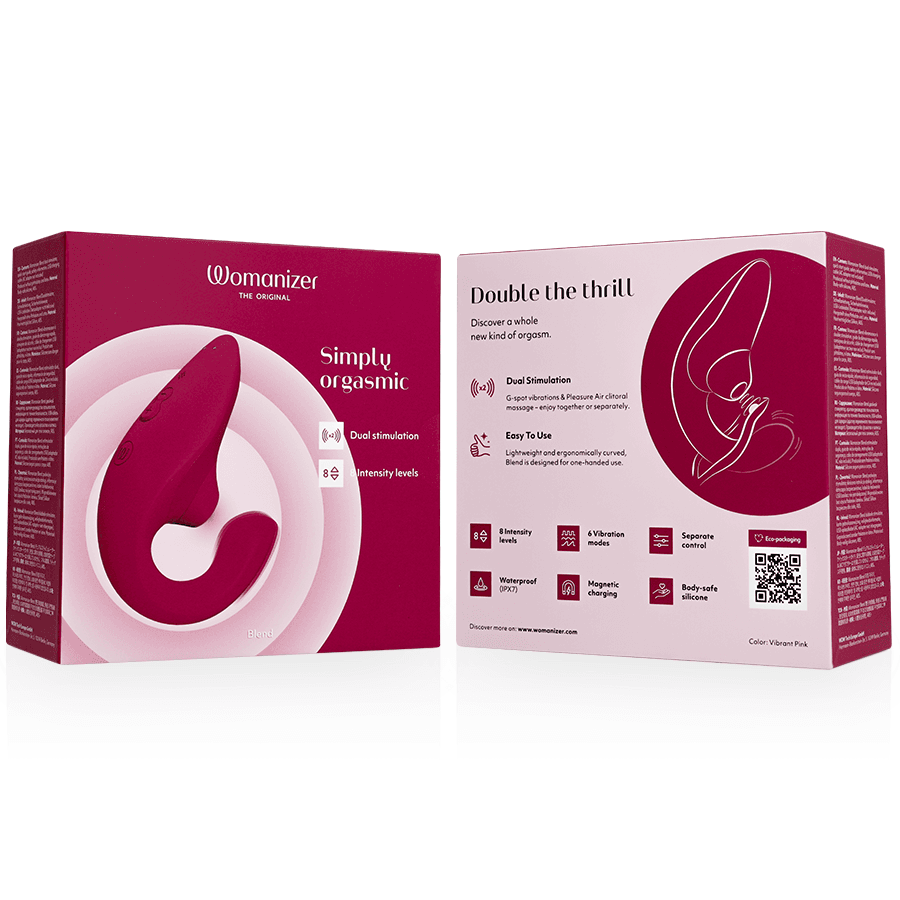 WOMANIZER - BLEND RABBIT VIBRATOR STIMULATOR VIBRANT PINK thumb 7
