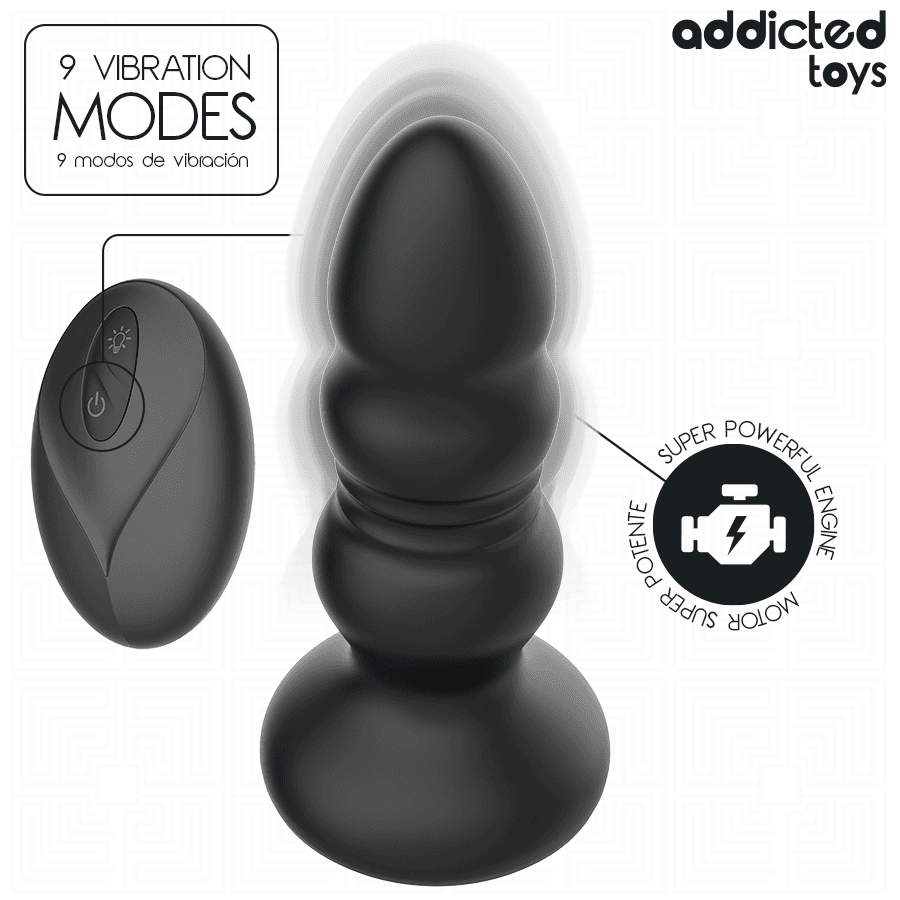 ADDICTED TOYS - THRUSTING VIBRATING ANAL PLUG, LED LIGHT REMOTE CONTROL thumb 4