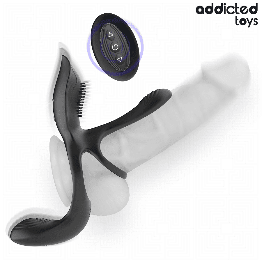 ADDICTED TOYS - DOUBLE PENIS RING WITH CLITORAL STIMULATOR thumb 3