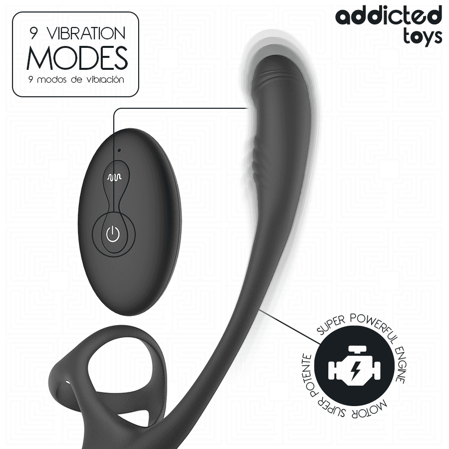 ADDICTED TOYS - ANAL PLUG WITH VIBRATION AND 360º WAVING AND TESTICLE STIMULATOR thumb 9