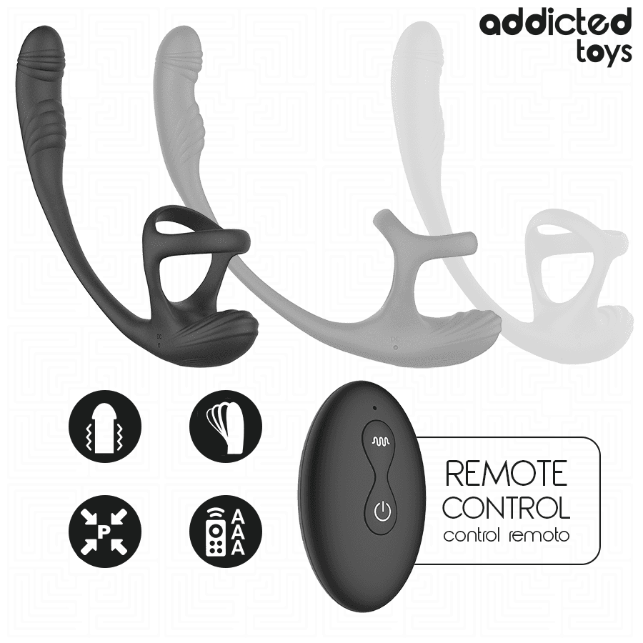 ADDICTED TOYS - ANAL PLUG WITH VIBRATION AND 360º WAVING AND TESTICLE STIMULATOR thumb 5