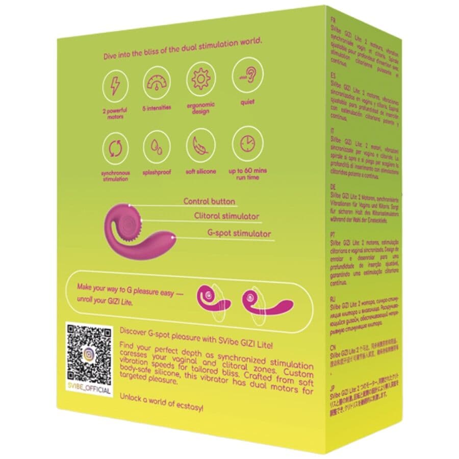 SNAIL VIBE - GIZI LITE DUAL G-SPOT & CLITORAL PINK VIBRATOR thumb 5