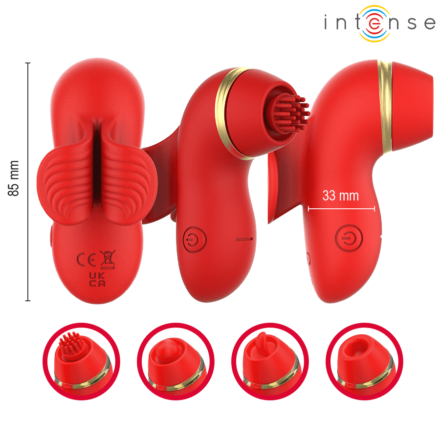 INTENSE - PATTY STIMULATOR WITH 4 HEADS, SUCTION, TAPPING, TICKLING AND LICKING thumb 4