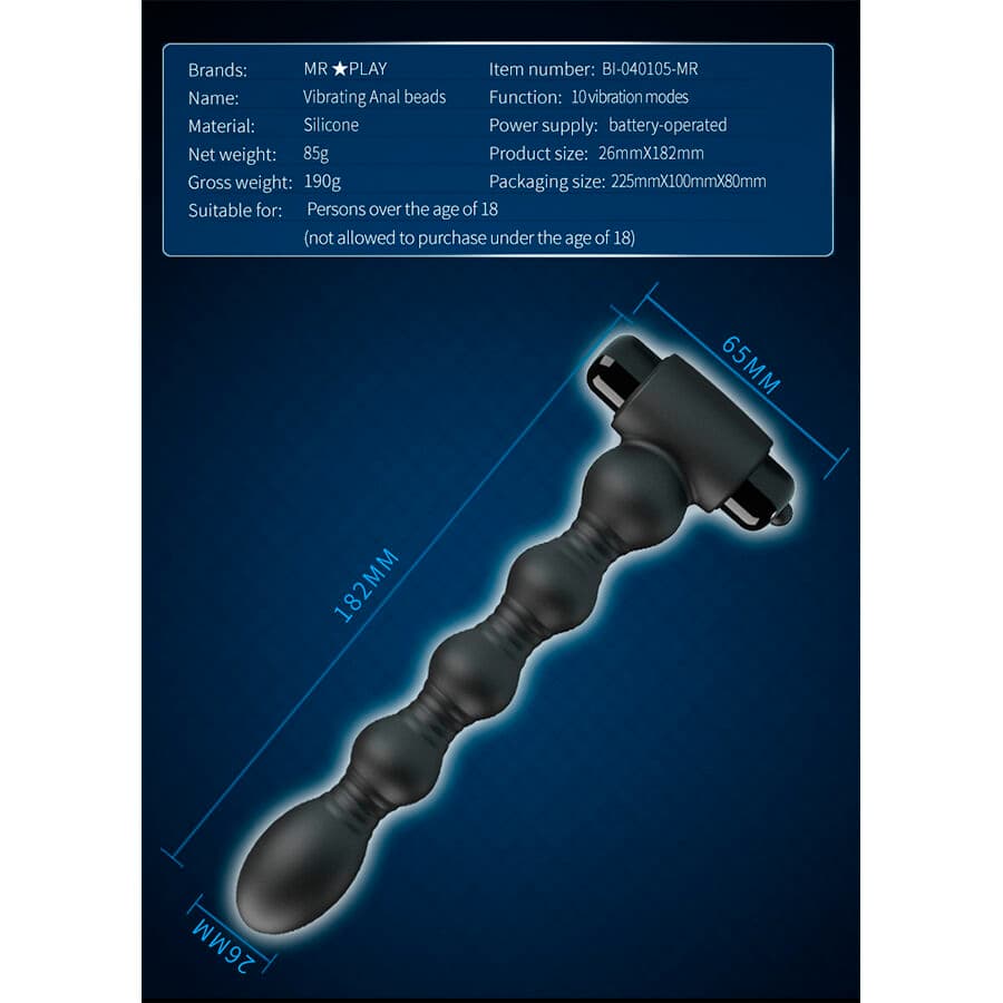 MR PLAY - VIBRATING ANAL PLUG MASSAGER thumb 5