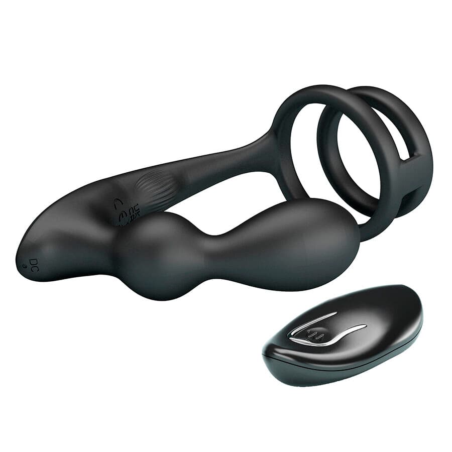 MR PLAY - VIBRATING ANAL PLUG WITH PENIS RING REMOTE CONTROL thumb 2