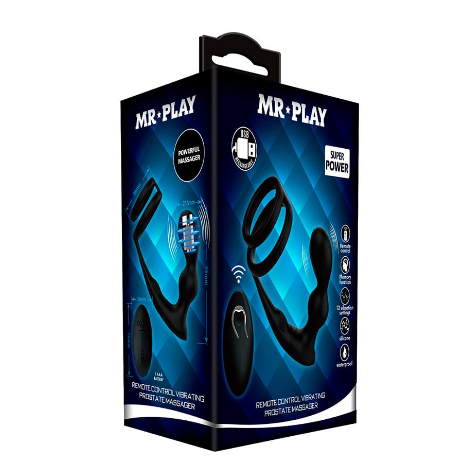 MR PLAY - VIBRATING ANAL PLUG WITH PENIS RING REMOTE CONTROL thumb 8