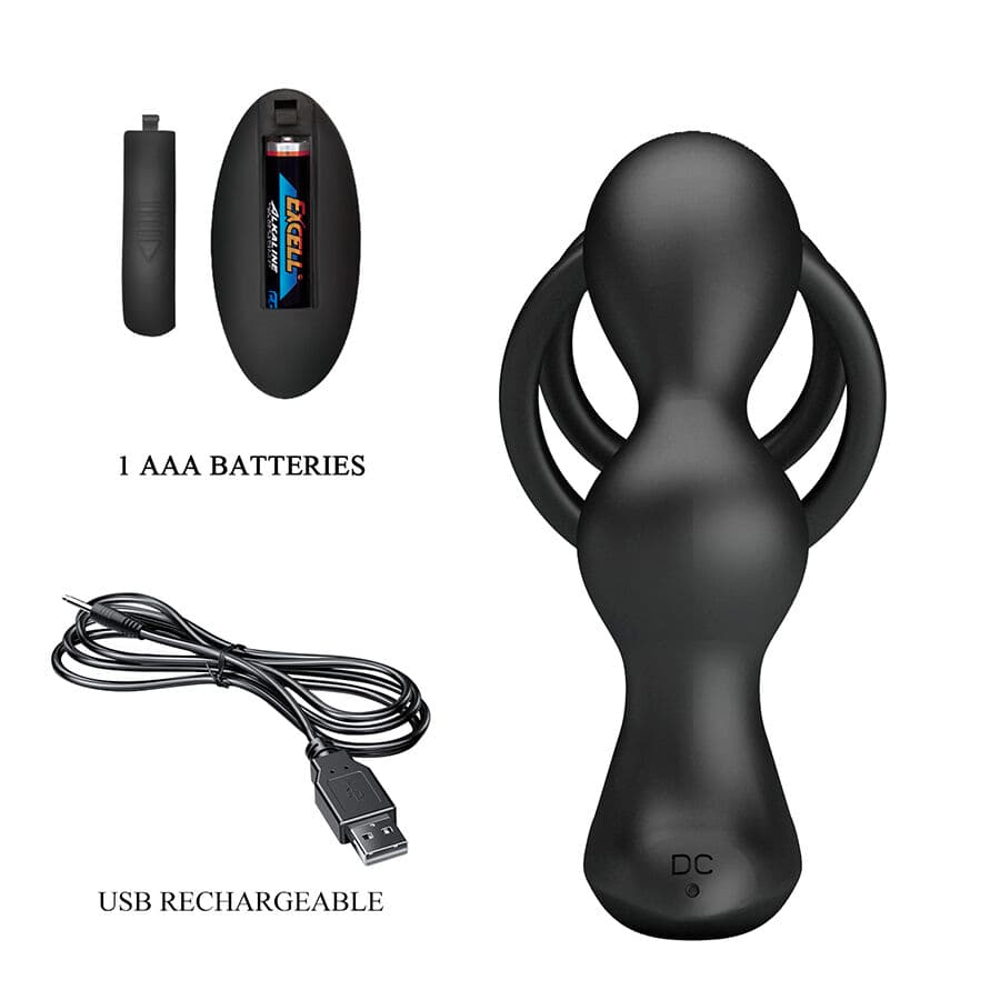 MR PLAY - VIBRATING ANAL PLUG WITH PENIS RING REMOTE CONTROL thumb 6
