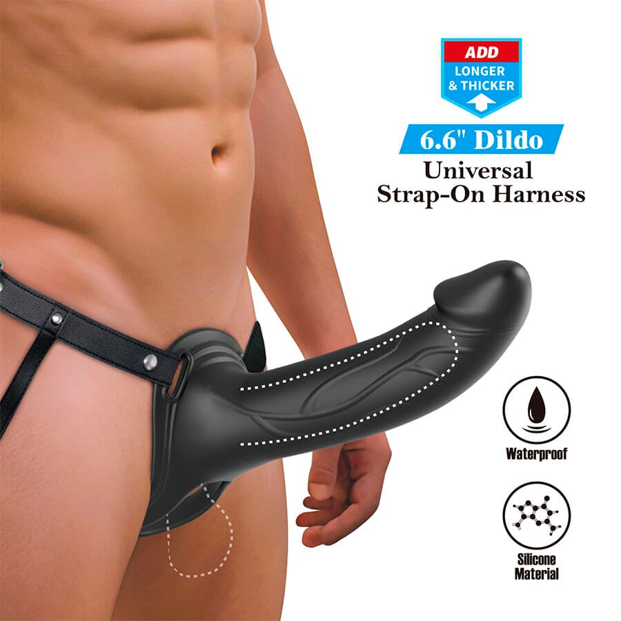 PRETTY LOVE - LANDON BLACK VIBRATING STRAP-ON thumb 8