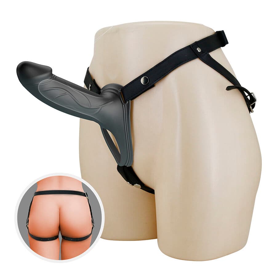 PRETTY LOVE - LANDON BLACK VIBRATING STRAP-ON thumb 7