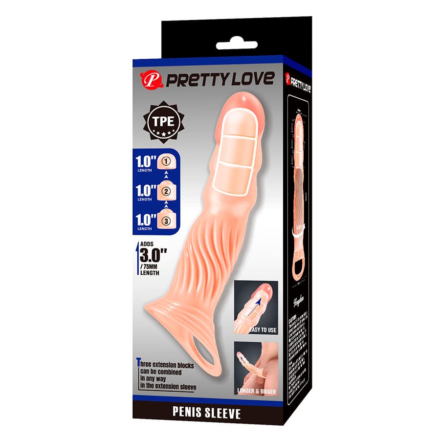 PRETTY LOVE - TEXTURED PENIS SHEATH WITH EXTENDERS thumb 9