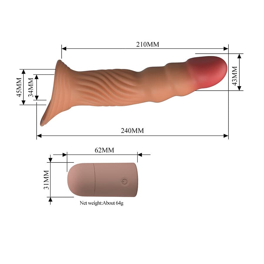PRETTY LOVE - TEXTURED PENIS SLEEVE WITH VIBRATION AND REMOTE CONTROL thumb 9