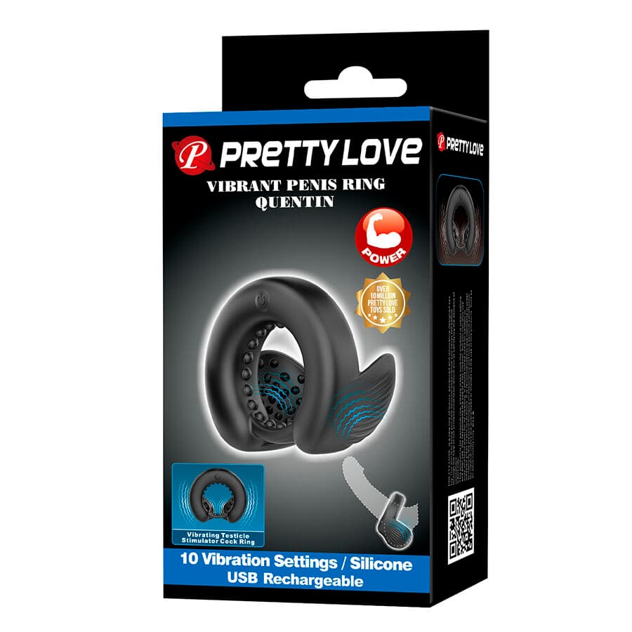 PRETTY LOVE - QUENTIN PENIS RING WITH TESTICULAR STIMULATOR thumb 11