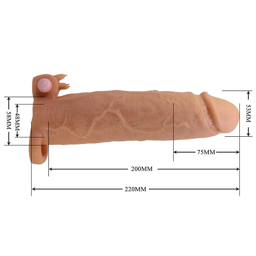 PRETTY LOVE - XERXES PENIS SLEEVE WITH CLITORAL STIMULATOR AND VIBRATION thumb 7