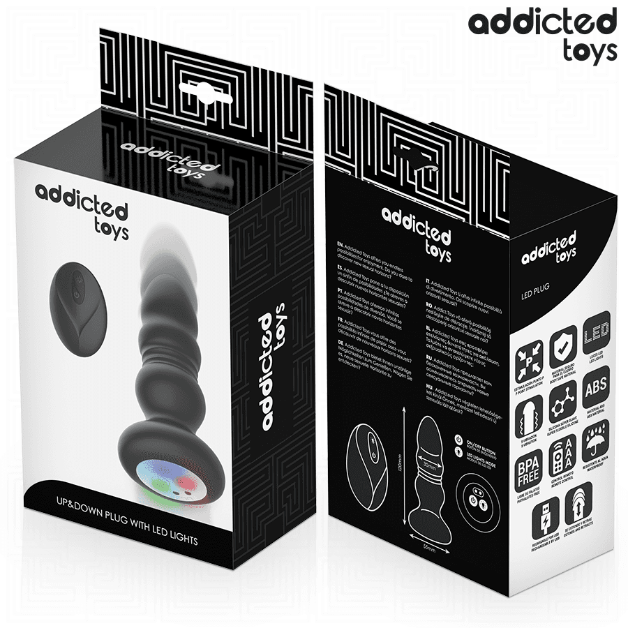 ADDICTED TOYS - THRUSTING VIBRATING ANAL PLUG, LED LIGHT REMOTE CONTROL thumb 7
