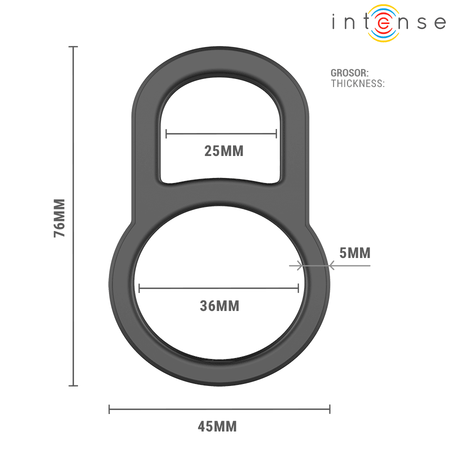 INTENSE - CONLETH ADJUSTABLE DOUBLE PENIS RING MODEL 3 thumb 6