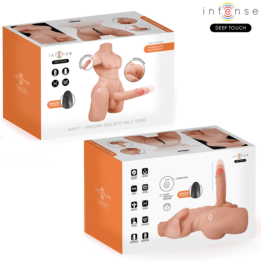 INTENSE DEEP TOUCH - MARTY TORSO WITH ANUS AND REALISTIC DILDO WITH PUSHING AND VIBRATION, REMOTE CONTROL, 6.2 KG thumb 3