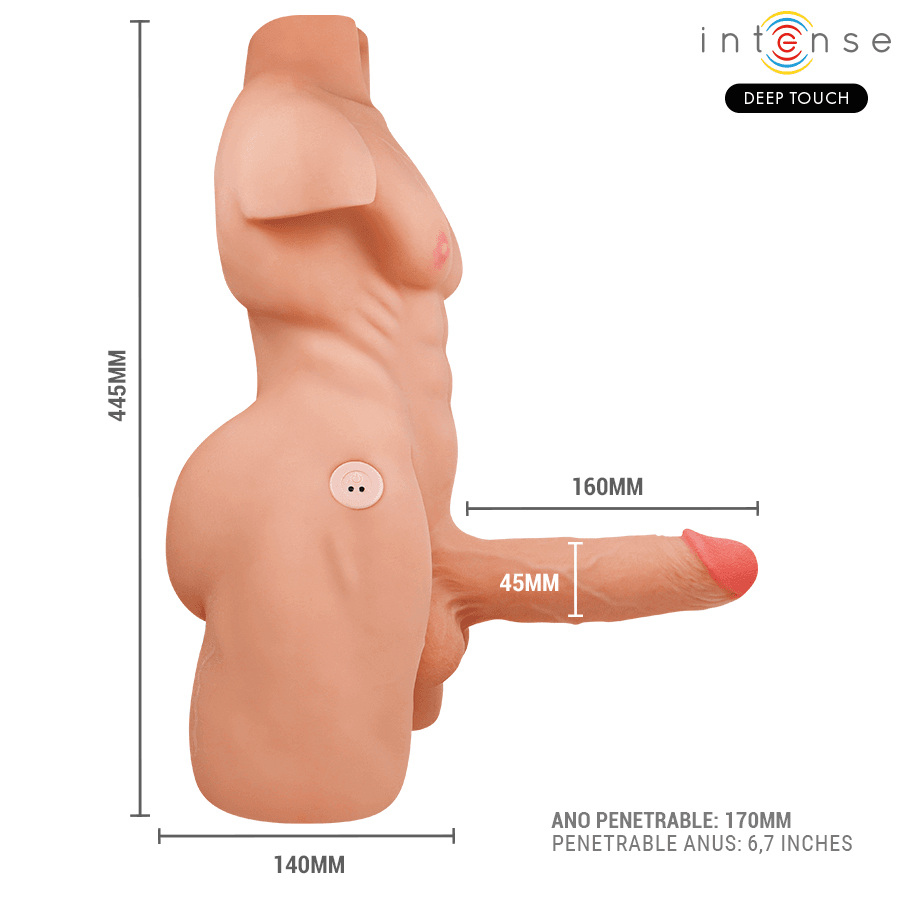 INTENSE DEEP TOUCH - MARTY TORSO WITH ANUS AND REALISTIC DILDO WITH PUSHING AND VIBRATION, REMOTE CONTROL, 6.2 KG thumb 6