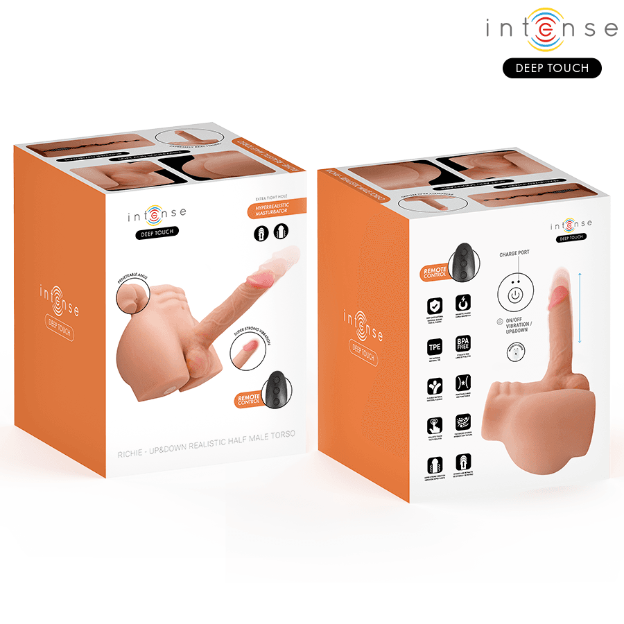 INTENSE DEEP TOUCH - RICHIE TORSO WITH ANUS AND REALISTIC DILDO WITH PUSHING AND VIBRATION REMOTE CONTROL 4.7 KG thumb 3