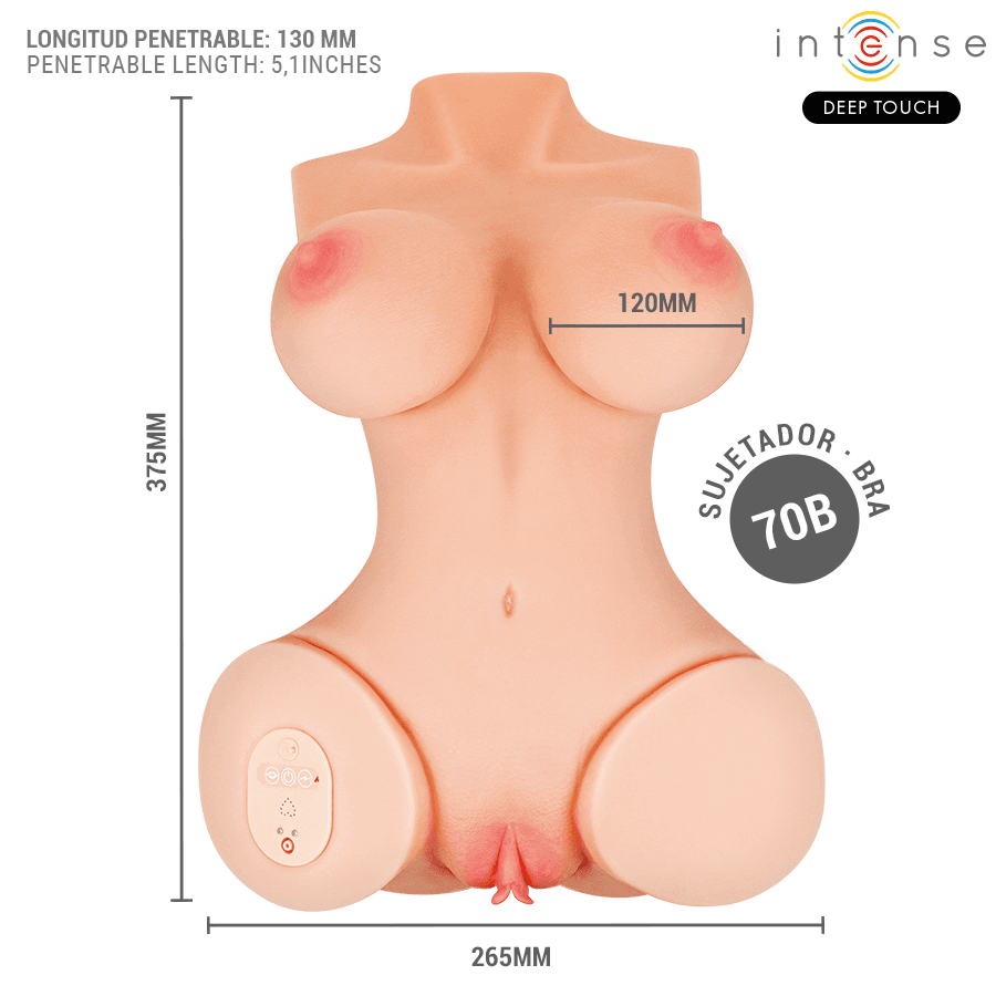INTENSE DEEP TOUCH - VERO TORSO VAGINA WITH SUCTION, HEAT, VIBRATION AND VOICE EFFECTS WITH REMOTE CONTROL 5.5 KG thumb 6