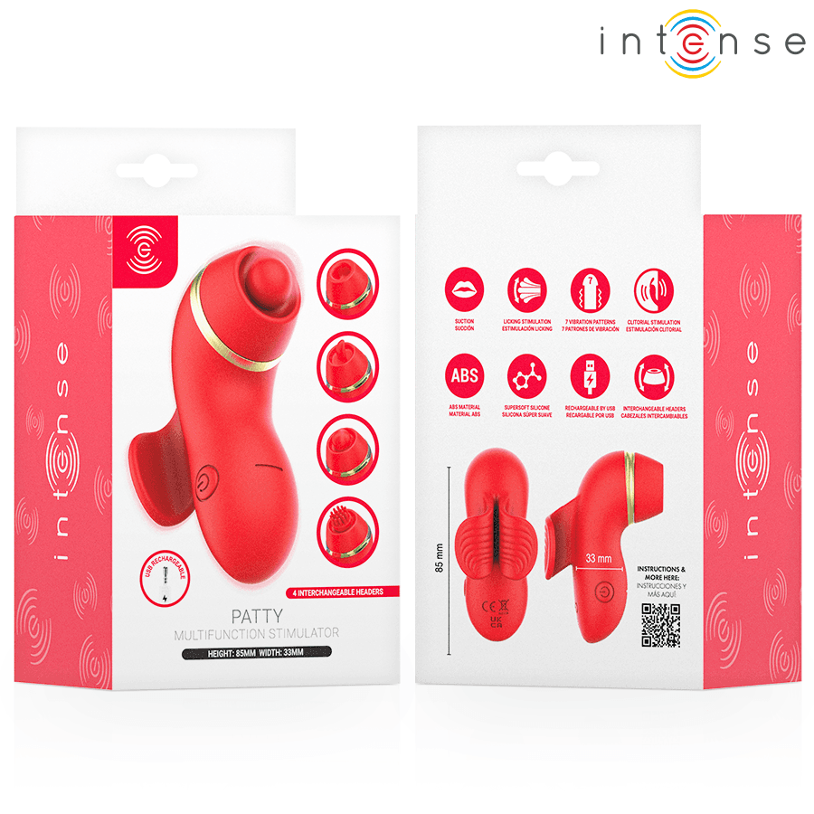 INTENSE - PATTY STIMULATOR WITH 4 HEADS, SUCTION, TAPPING, TICKLING AND LICKING thumb 10