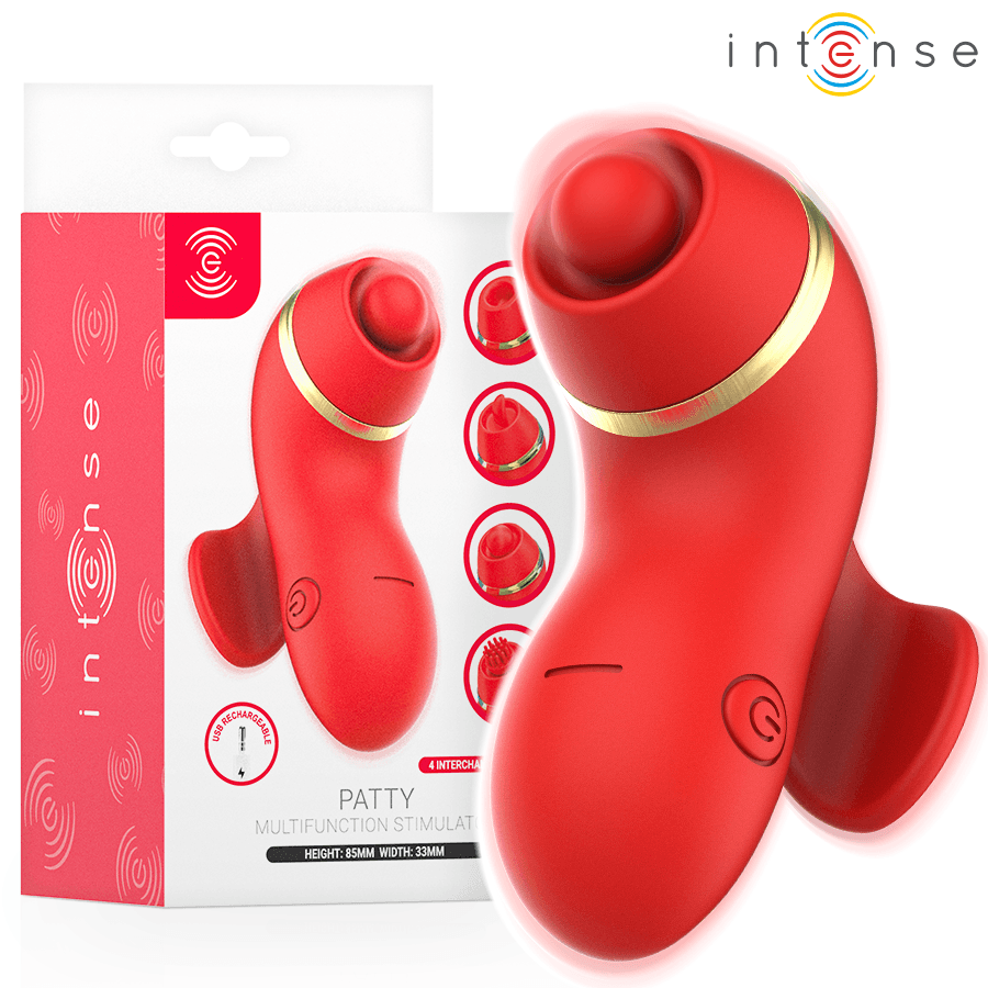 INTENSE - PATTY STIMULATOR WITH 4 HEADS, SUCTION, TAPPING, TICKLING AND LICKING thumb 1