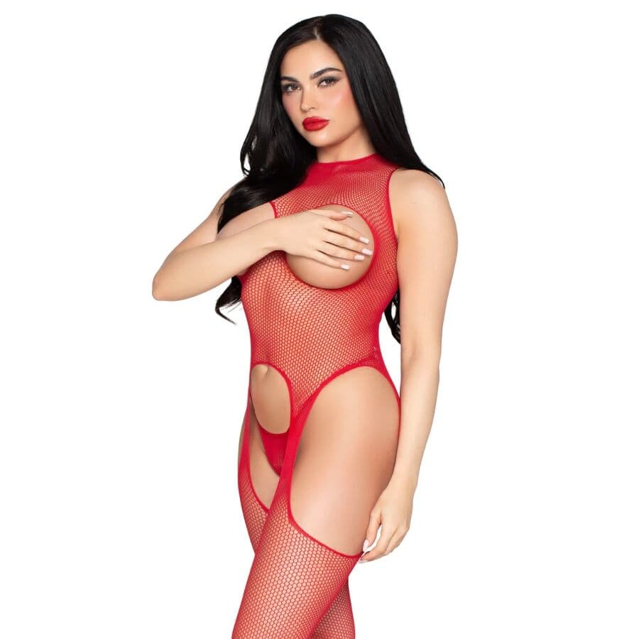 LEG AVENUE - 89374 CUPLESS BODYSTOCKING AND PANTY RED - ONE SIZE thumb 3