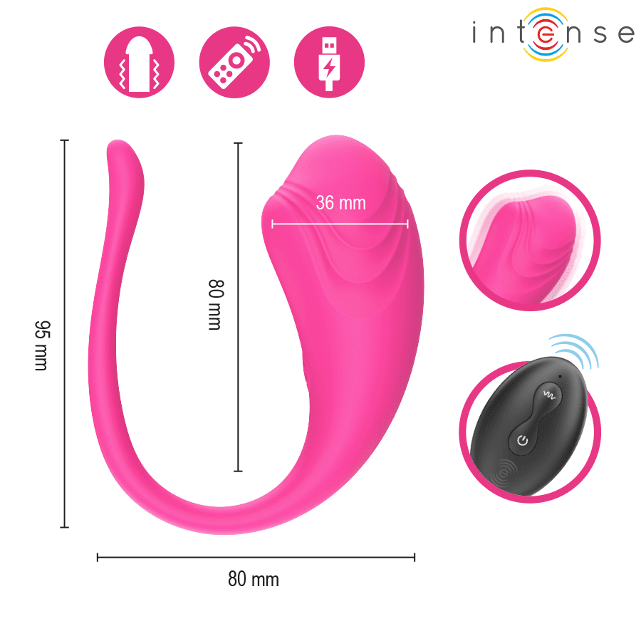 INTENSE - OLIVIA PINK VIBRATING EGG WITH REMOTE CONTROL thumb 6