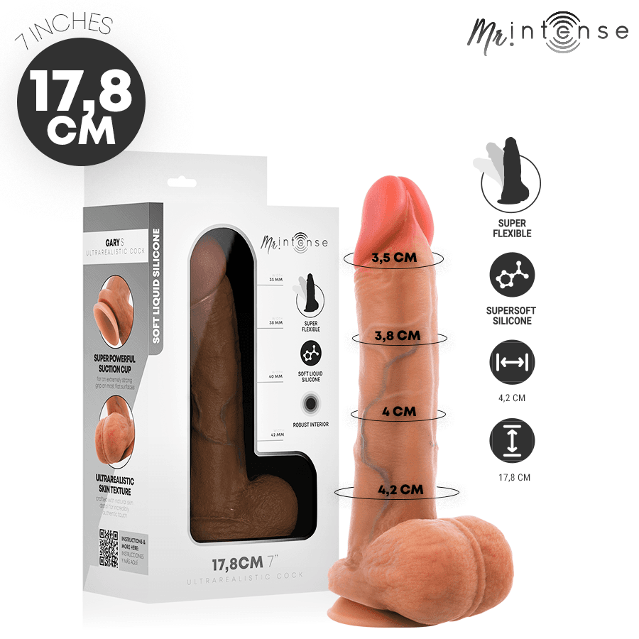 MR INTENSE - GARY S ULTRA-REALISTIC COCK WITH TESTICLES 17.8 CM -Ø- 4.2 CM