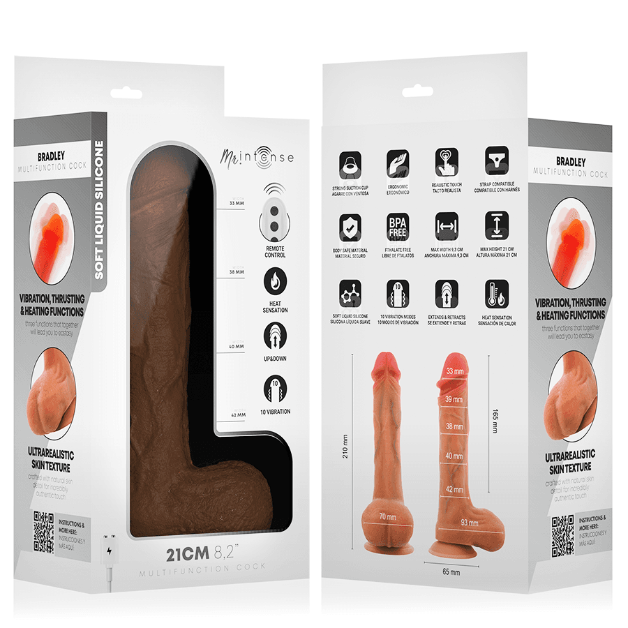 MR INTENSE - BRADLEY VIBRATOR DILDO WITH HEAT EFFECT AND REMOTE CONTROL 21 CM -Ø- 4.2 CM thumb 10