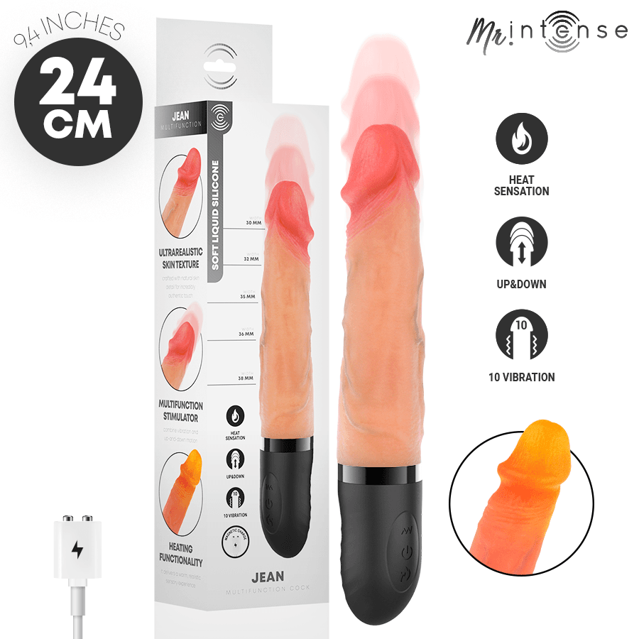 MR INTENSE - JEAN UP&DOWN VIBRATOR WITH HEAT EFFECT 24 CM -Ø- 3.8 CM