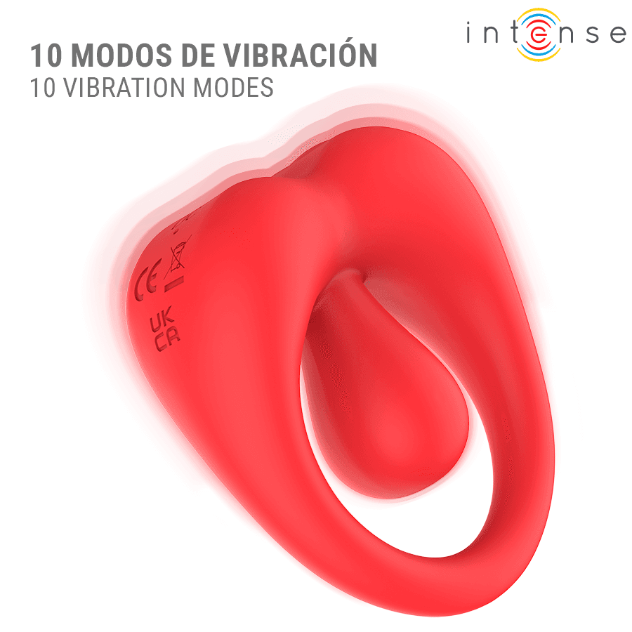 INTENSE - RUSSELL VIBRATING PENIS RING WITH CLITORIS STIMULATION RED thumb 4