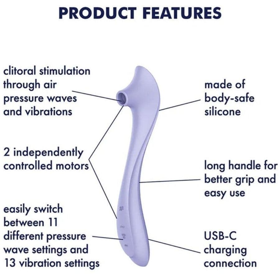 SATISFYER - EASY LOVER VIBRATOR & AIR PULSE STIMULATOR thumb 4