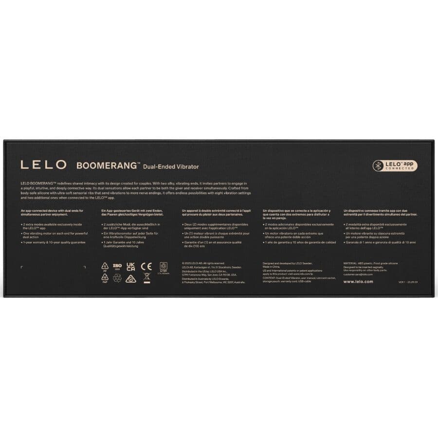 LELO - BOOMERANG DOUBLE ENDED VIBRATOR CORAL RED thumb 5