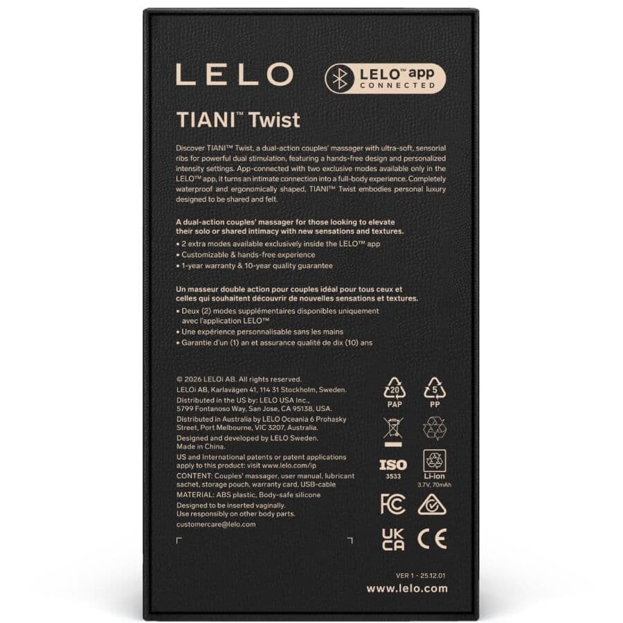 LELO - TIANI TWIST COUPLES VIBRATOR SOFT PINK thumb 4