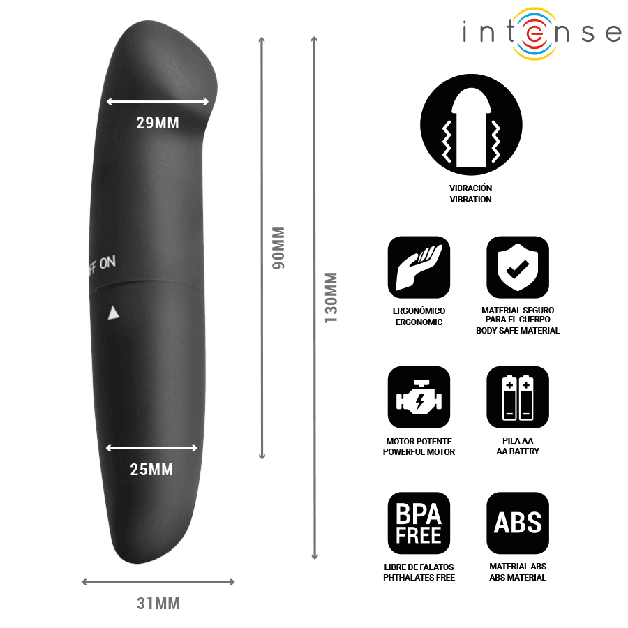 INTENSE - PHIL G-SPOT VIBRATOR BLACK 13 CM thumb 3