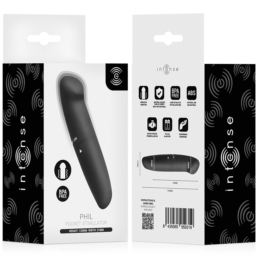 INTENSE - PHIL G-SPOT VIBRATOR BLACK 13 CM thumb 5