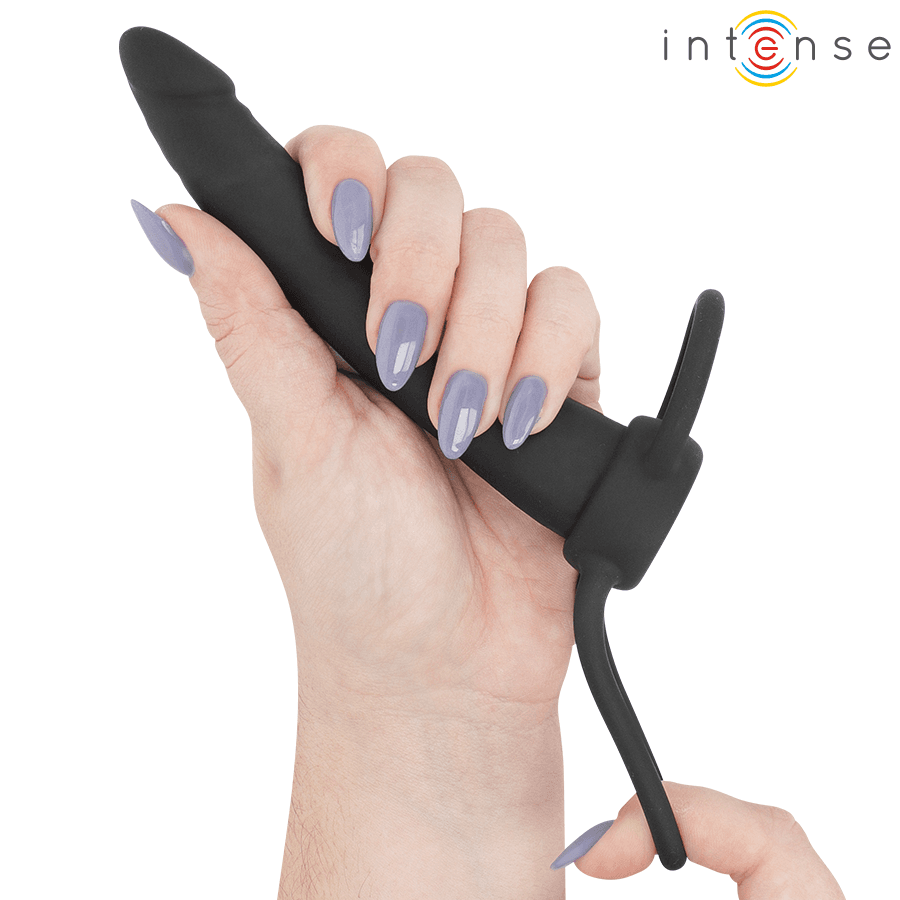 INTENSE- LUCAS ANAL DILDO WITH COCK AND TESTICLE RING SILICONE thumb 4