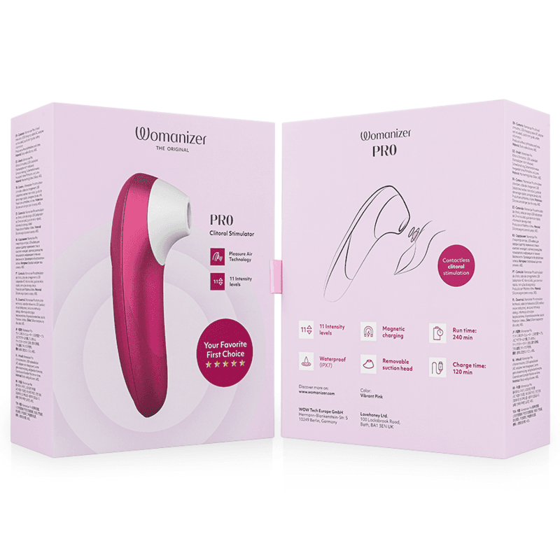 WOMANIZER - PRO VIBRANT CLITORAL STIMULATOR PINK thumb 7