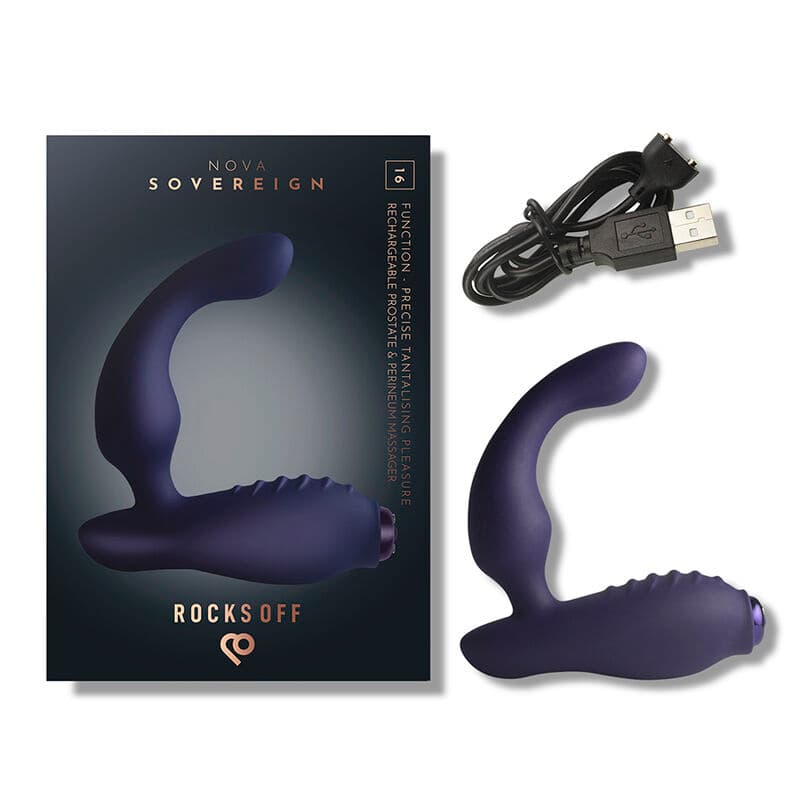 ROCKS-OFF - NOVA SOVEREIGN RECHARGEABLE PROSTATE & PERINEUM MASSAGER 16 FUNCTION BLUE thumb 8