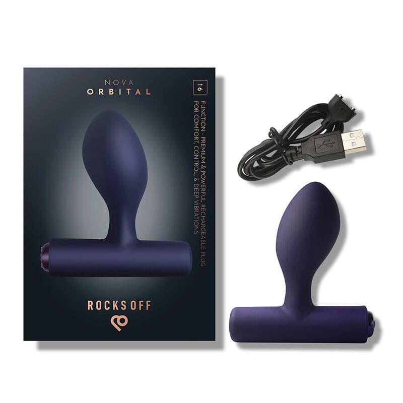 ROCKS-OFF - NOVA ORBITAL RECHARGEABLE PREMIUM & POWERFUL ANAL PLUG 16 FUNCTION BLUE thumb 8
