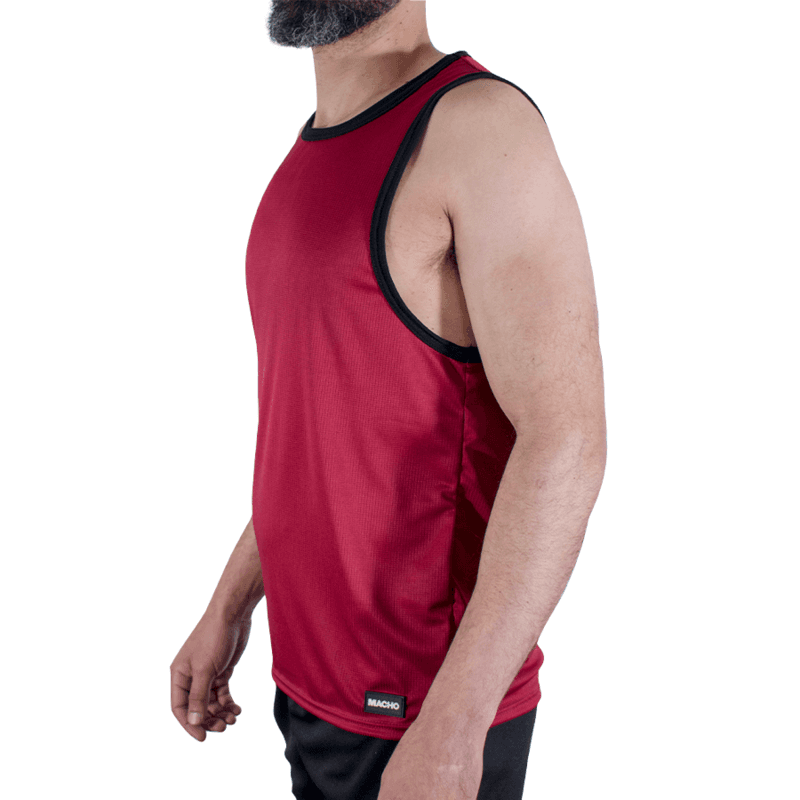MACHO - CMV003 MAROON GYM T-SHIRT S/M thumb 2